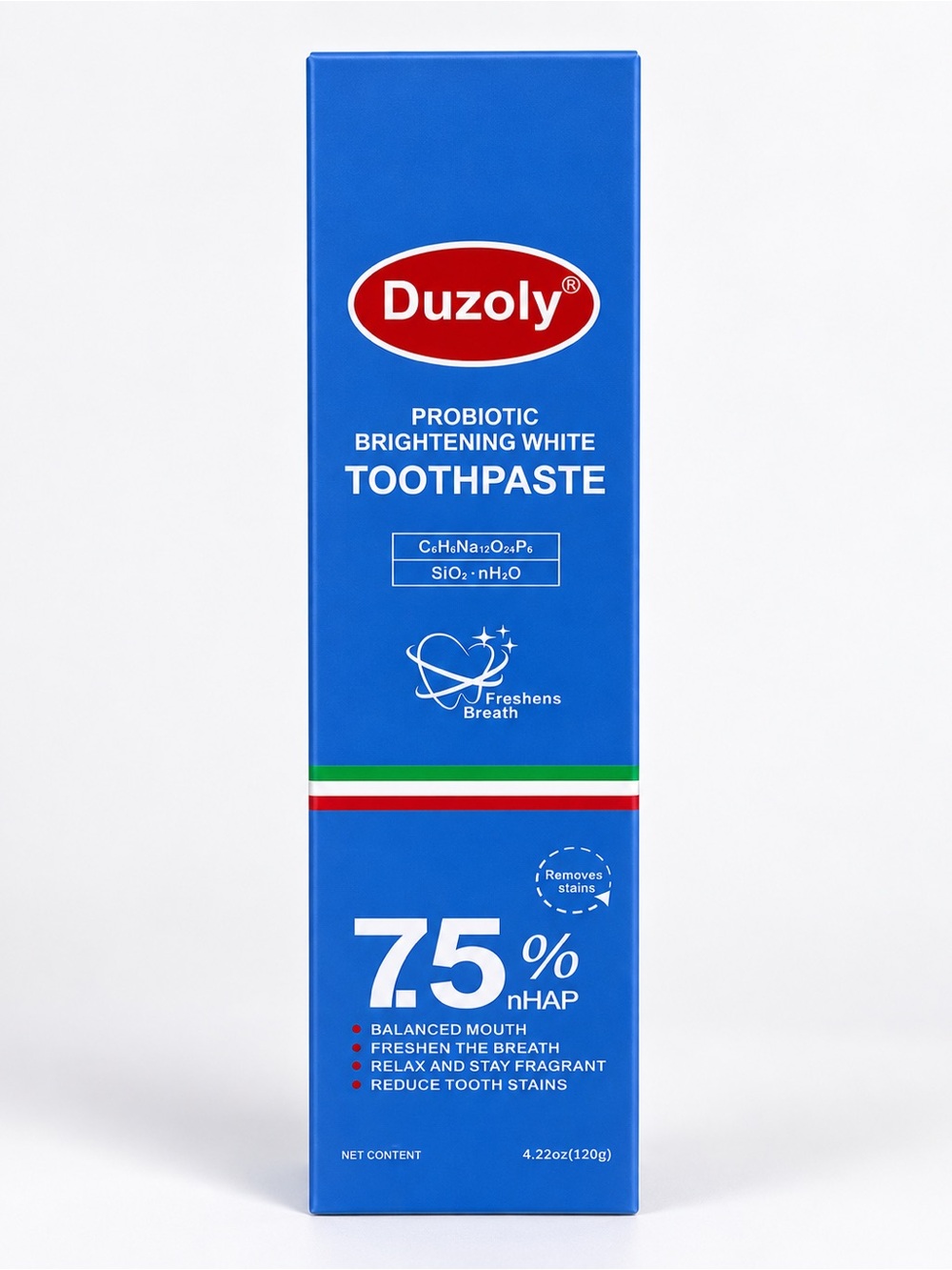 Duzoly Probiotic Brightening White Toothpaste 7.5% nHAP 4.22 oz NEW Sealed